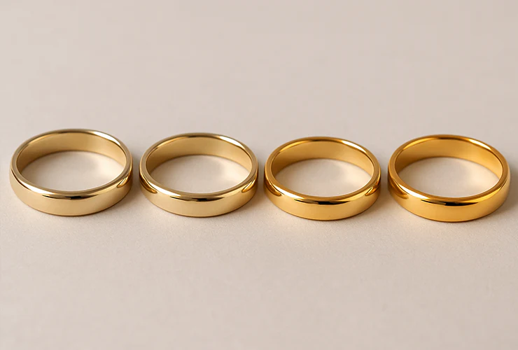 different gold color ring