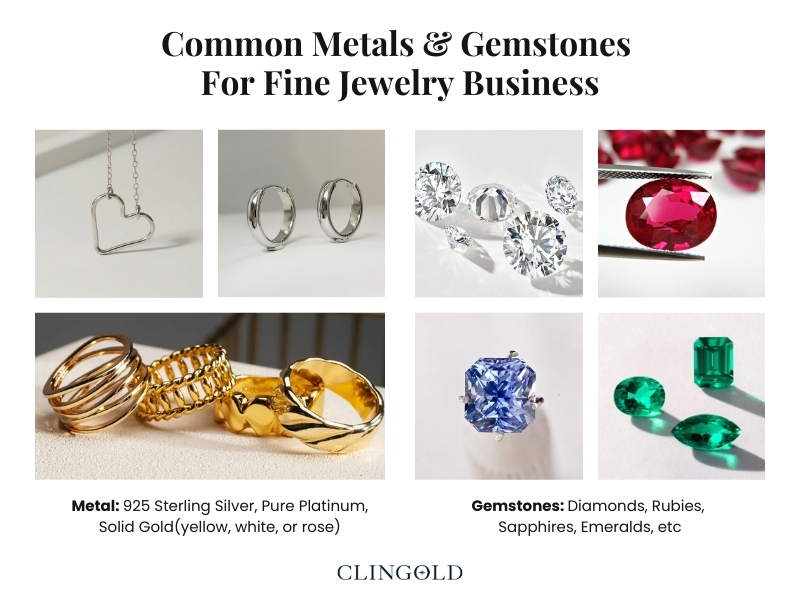 Common Metals and Gemstones For Fine Jewelry Business