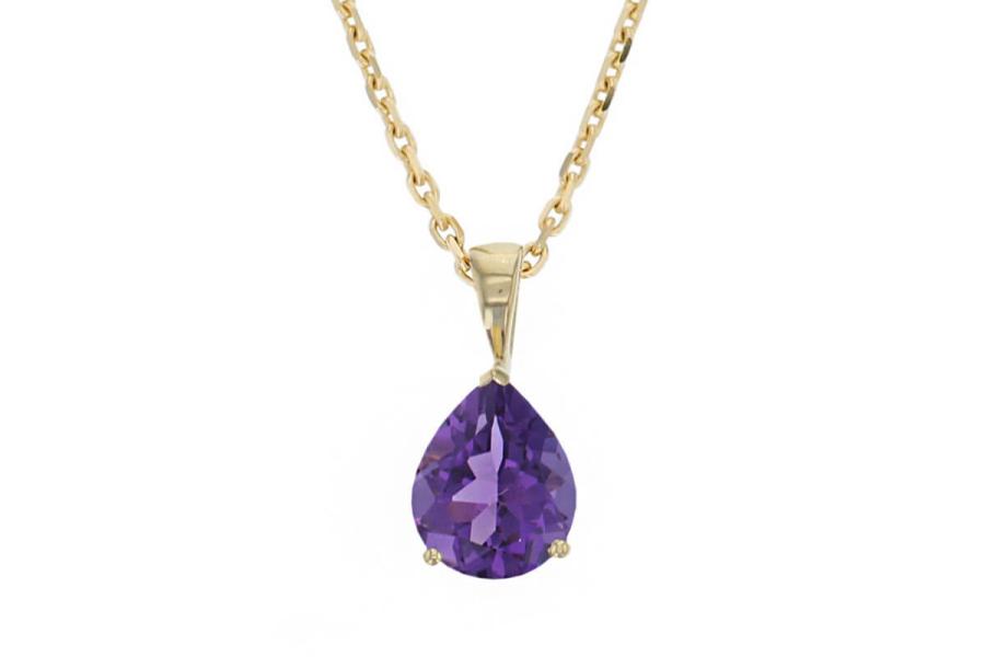 18k Gold Amethyst Necklace