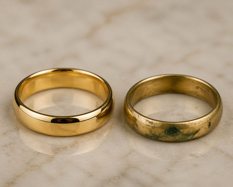 does gold plated jewelry turn green