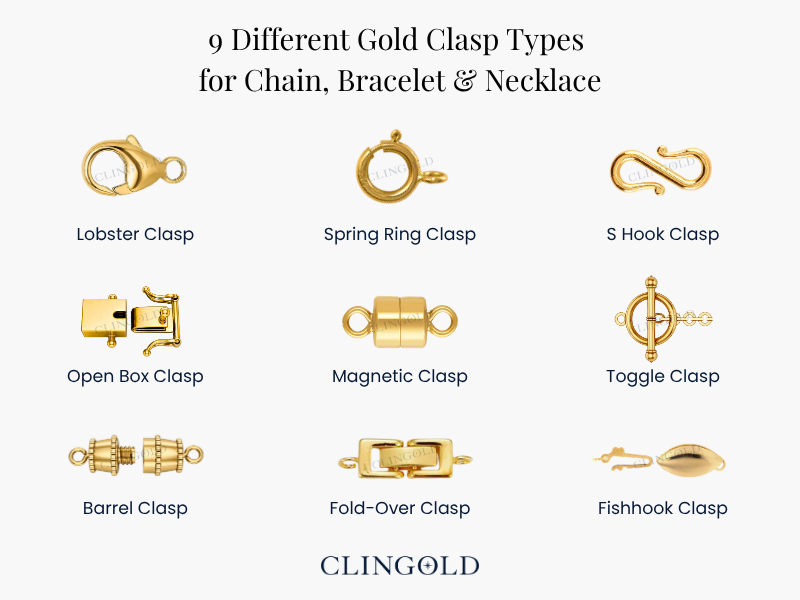 Gold Clasp Types for Chain Bracelet & Necklace