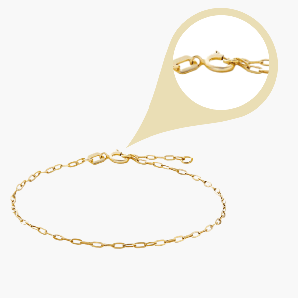 Gold Bracelet with Spring Ring Clasp