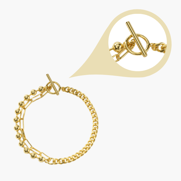 Gold Bracelet with Toggle Clasp